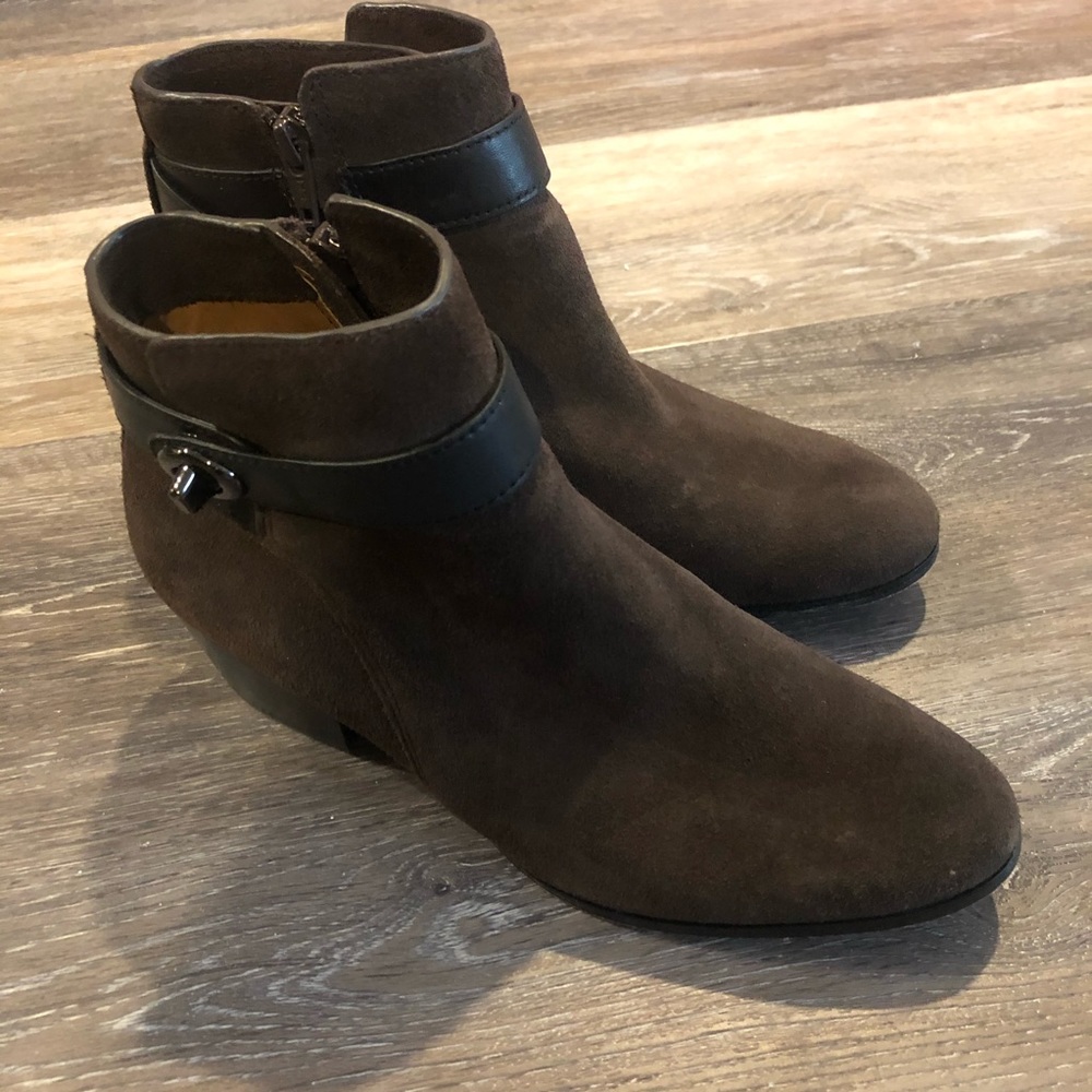 COACH brown ankle booties